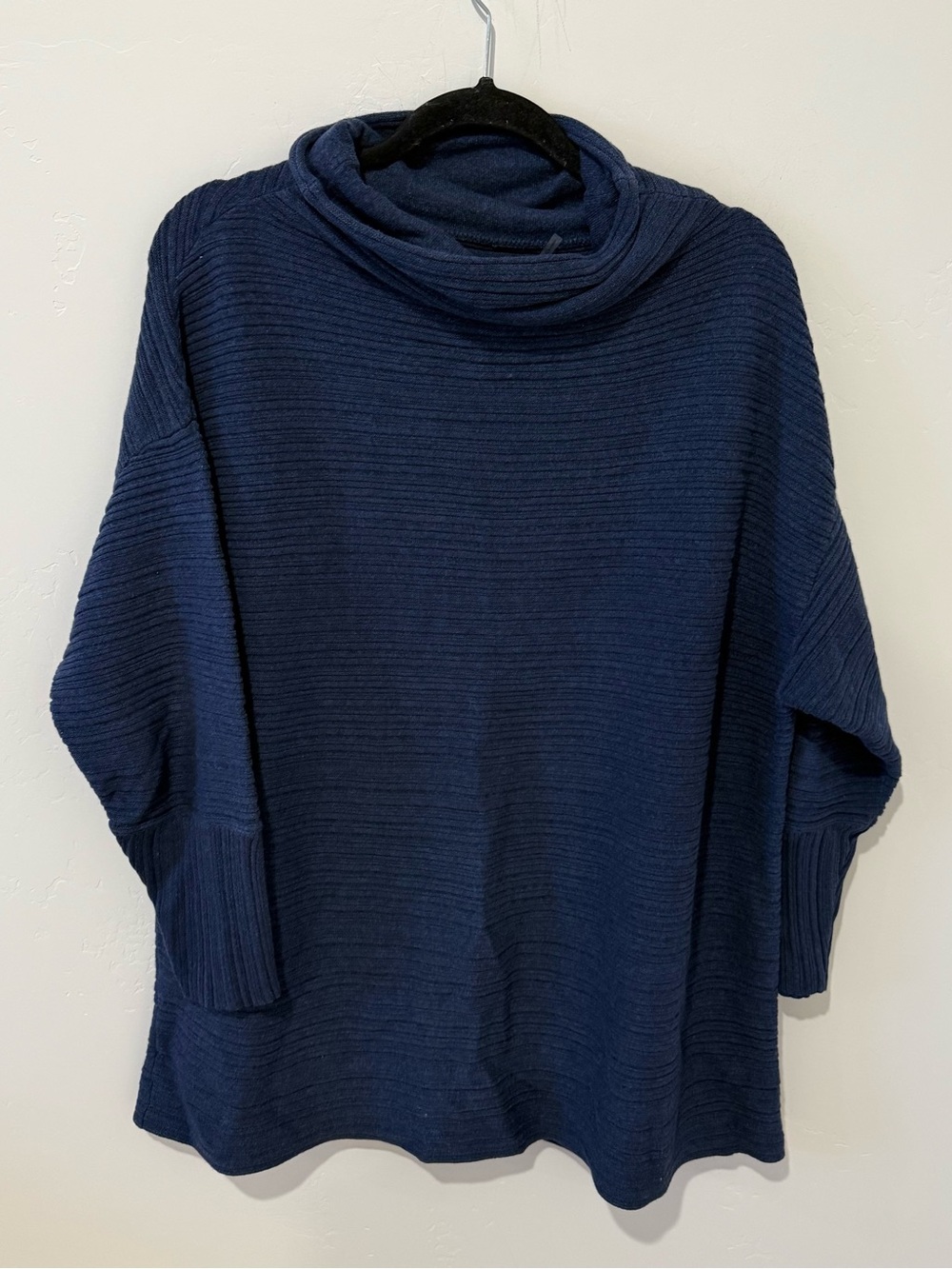 NIC+ZOE Navy Cowl Neck Women's Tunic Sweater Plus Size 1X Classic Cozy Fall